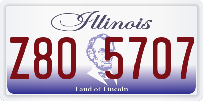IL license plate Z805707