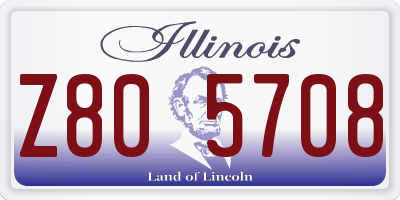 IL license plate Z805708