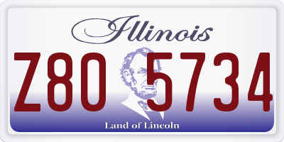 IL license plate Z805734