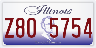 IL license plate Z805754
