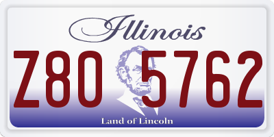 IL license plate Z805762