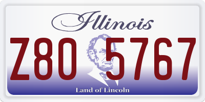 IL license plate Z805767