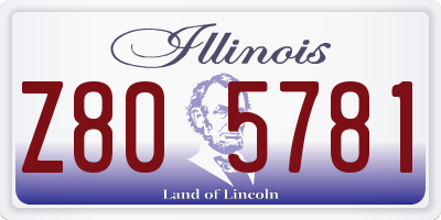 IL license plate Z805781