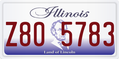 IL license plate Z805783