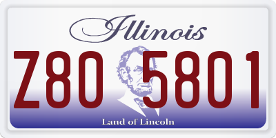 IL license plate Z805801