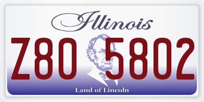 IL license plate Z805802
