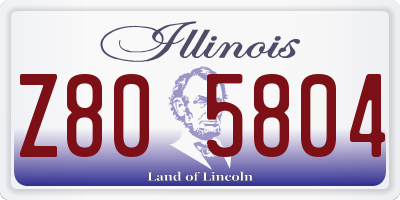 IL license plate Z805804