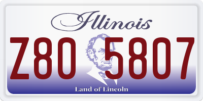 IL license plate Z805807