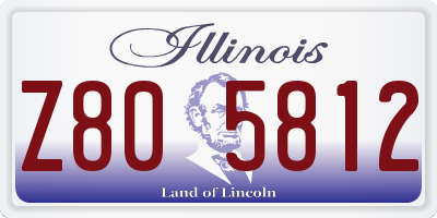 IL license plate Z805812