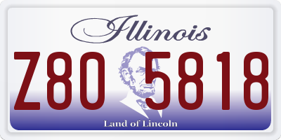 IL license plate Z805818