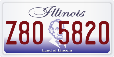 IL license plate Z805820
