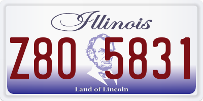 IL license plate Z805831