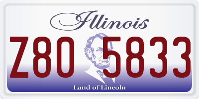 IL license plate Z805833
