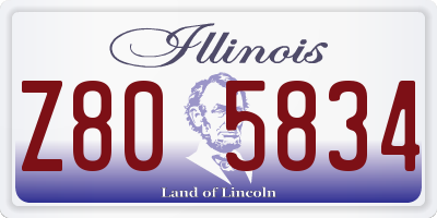 IL license plate Z805834