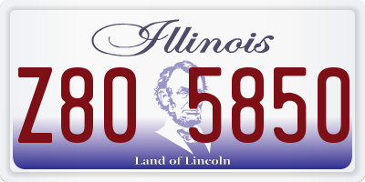 IL license plate Z805850