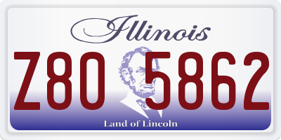 IL license plate Z805862