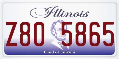 IL license plate Z805865