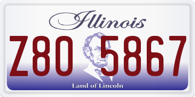IL license plate Z805867