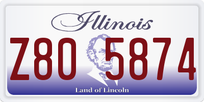 IL license plate Z805874