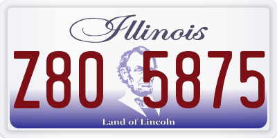 IL license plate Z805875