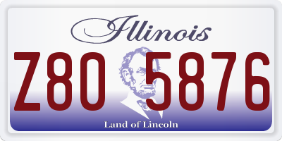 IL license plate Z805876