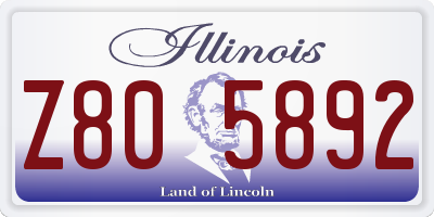 IL license plate Z805892