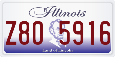 IL license plate Z805916