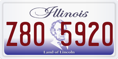IL license plate Z805920