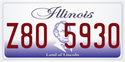 IL license plate Z805930