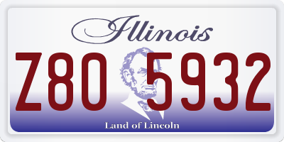 IL license plate Z805932