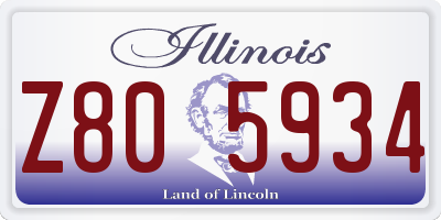 IL license plate Z805934