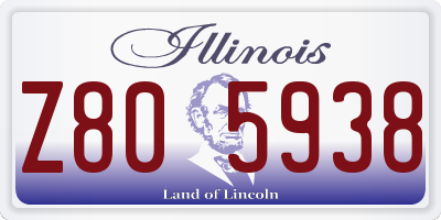 IL license plate Z805938