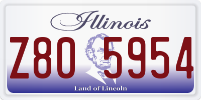 IL license plate Z805954