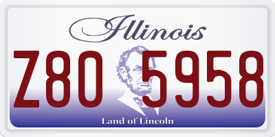 IL license plate Z805958
