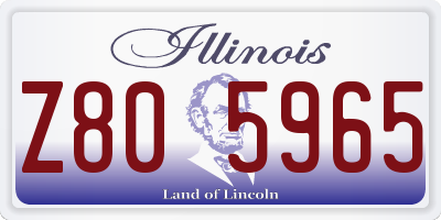 IL license plate Z805965