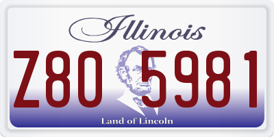 IL license plate Z805981
