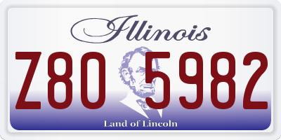 IL license plate Z805982
