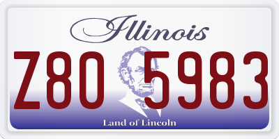 IL license plate Z805983