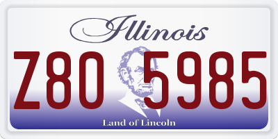 IL license plate Z805985