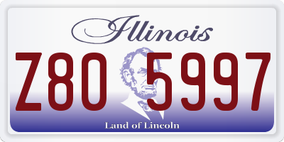 IL license plate Z805997