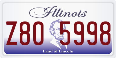 IL license plate Z805998