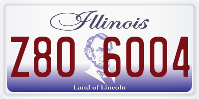 IL license plate Z806004