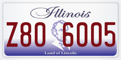 IL license plate Z806005