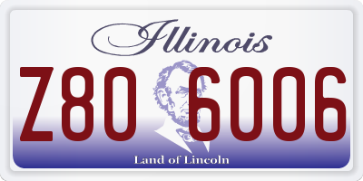 IL license plate Z806006