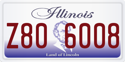 IL license plate Z806008
