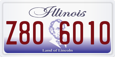 IL license plate Z806010