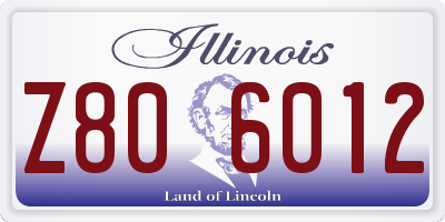 IL license plate Z806012