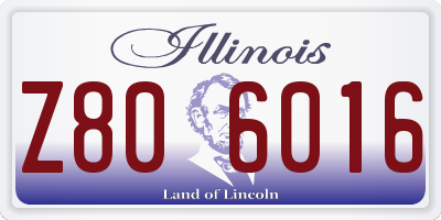 IL license plate Z806016