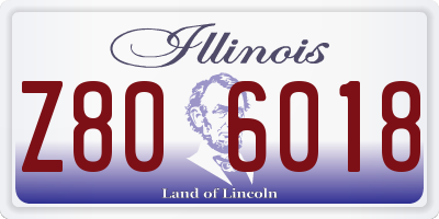 IL license plate Z806018