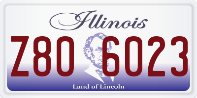 IL license plate Z806023
